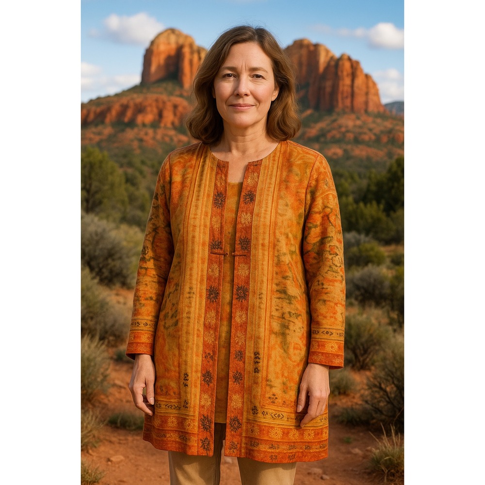 Soft Surroundings Label Noir Sweater Jacket Women's SZ Small Wool Blend Sedona